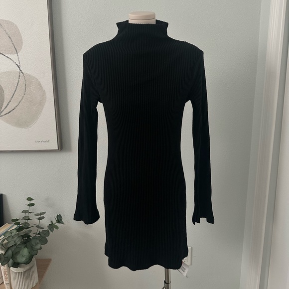 ASOS Black Ribbed Mini Dress - Picture 5 of 8